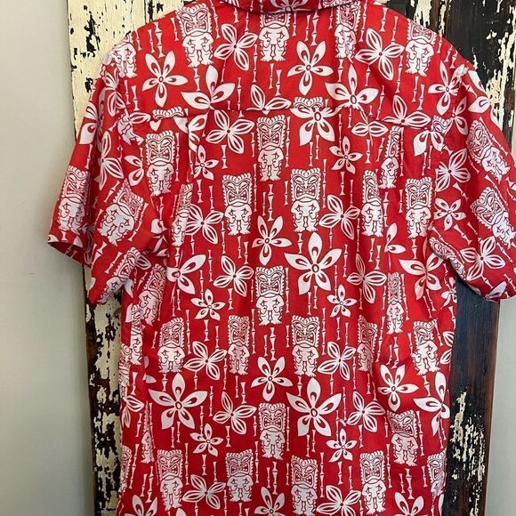Men’s UZZI Tiki Hawaiian Button down shirt.  Size L. - Picture 6 of 11